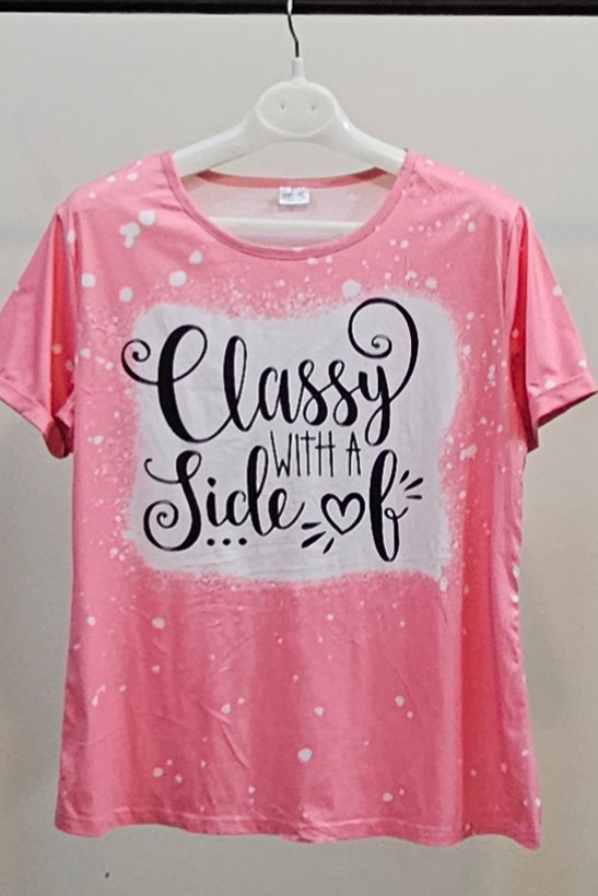 بلوز زنانه استین کوتاه یقه گرد اسپورت