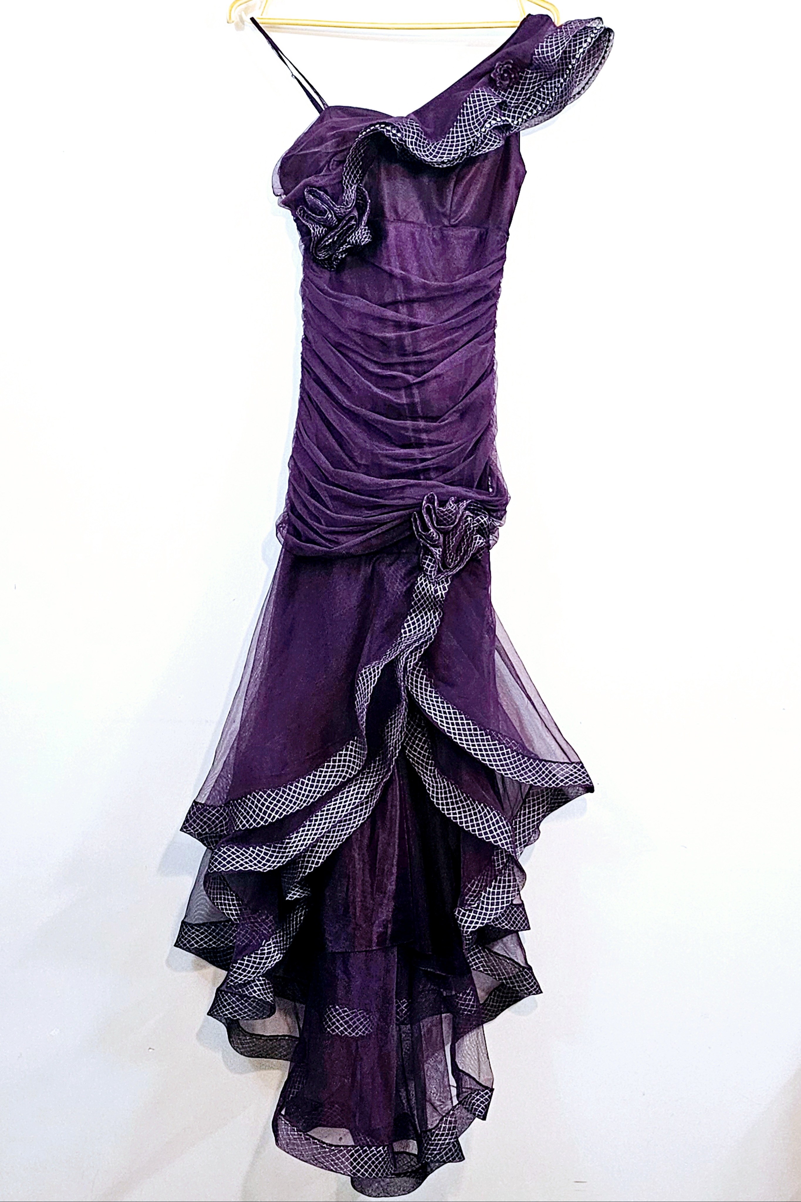 پیراهن مجلسی بنفش  پشت بلند