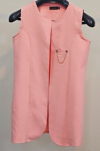 وست زنانه کرپ گلبهی