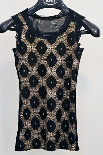 تاپ زنانه مشکی وطلایی